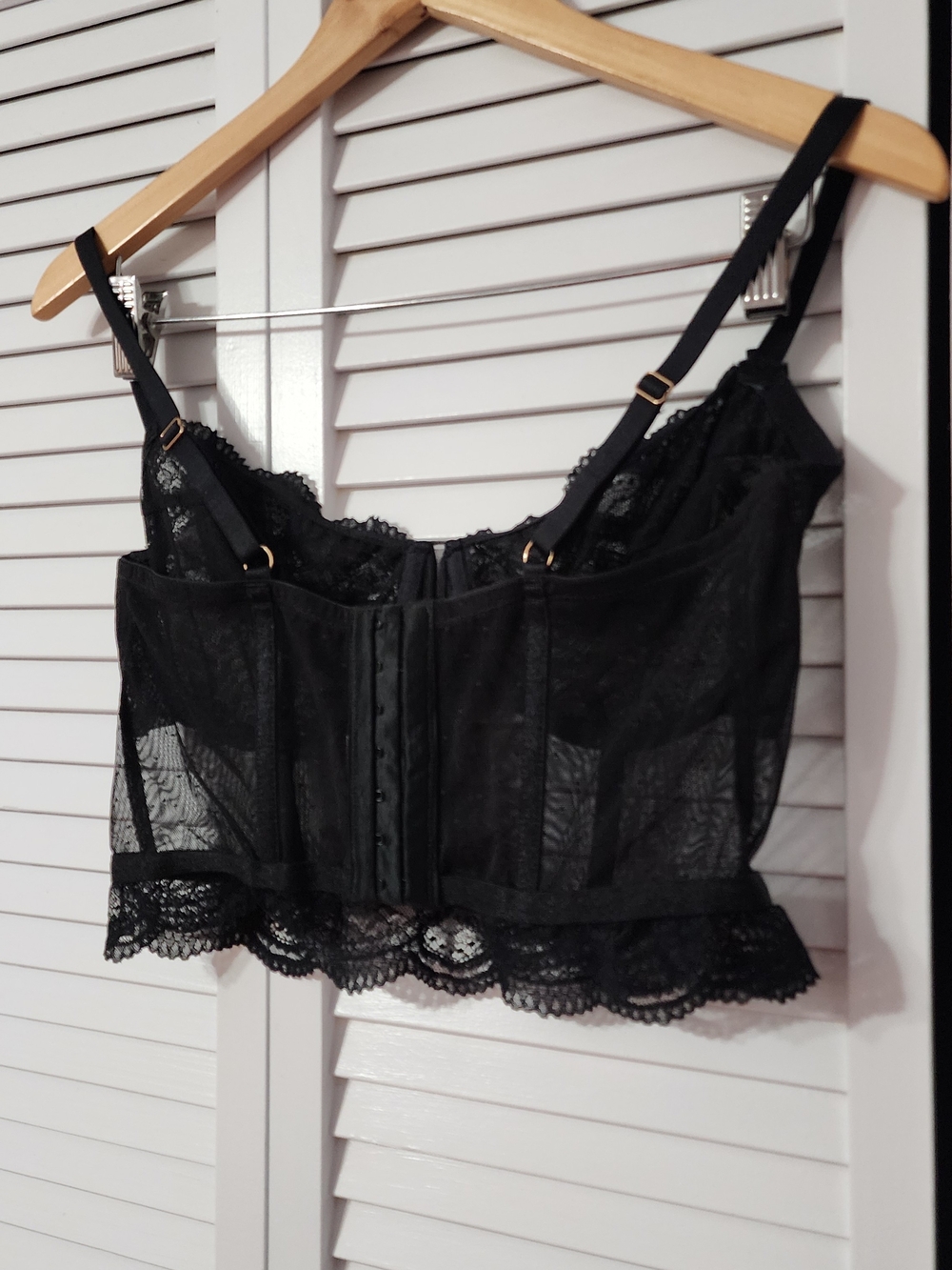 Black Lace Bustier Crop Top - Women's Intimates - Picture 8 of 8